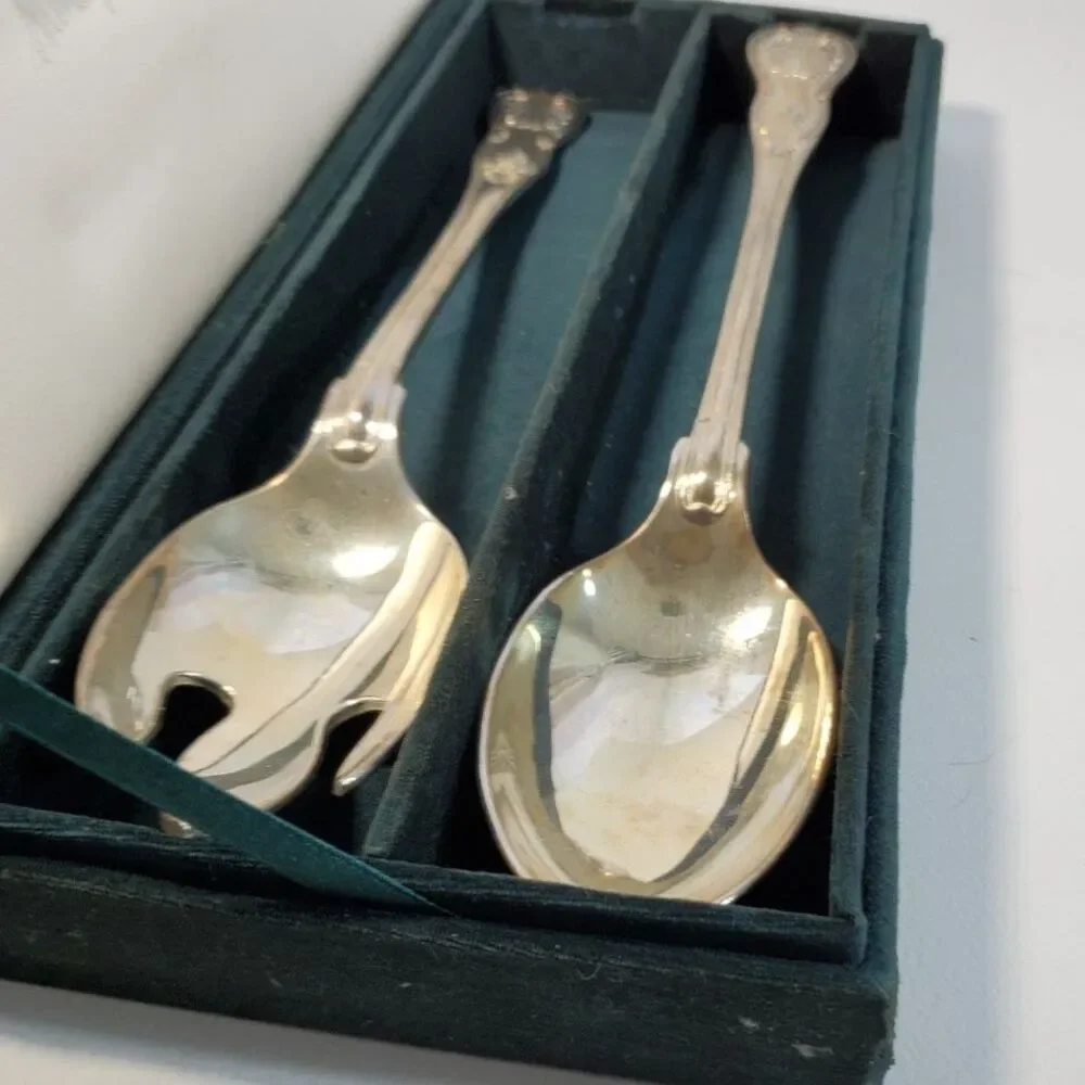 Neiman Marcus Vintage Godinger Silver Plated Salad Serving Set